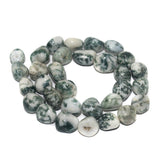 1 String, 11-15mm Tree Agate Stone Beads