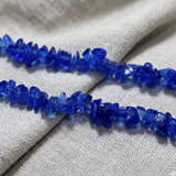 Blue Glass Chips 1 String, 5-8mm, Approx 130 Pcs