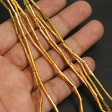 12x2mm Brass Pipe S Cut Gold Beads