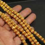8mm Brass Kharbuja Gold Beads