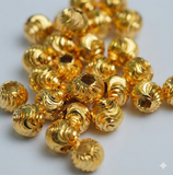 4mm Brass S Cut Gold Beads