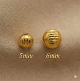 2 Strings 5-6mm Brass C Cut Gold Beads