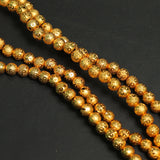 8mm Brass 3 Bindi Gold Beads