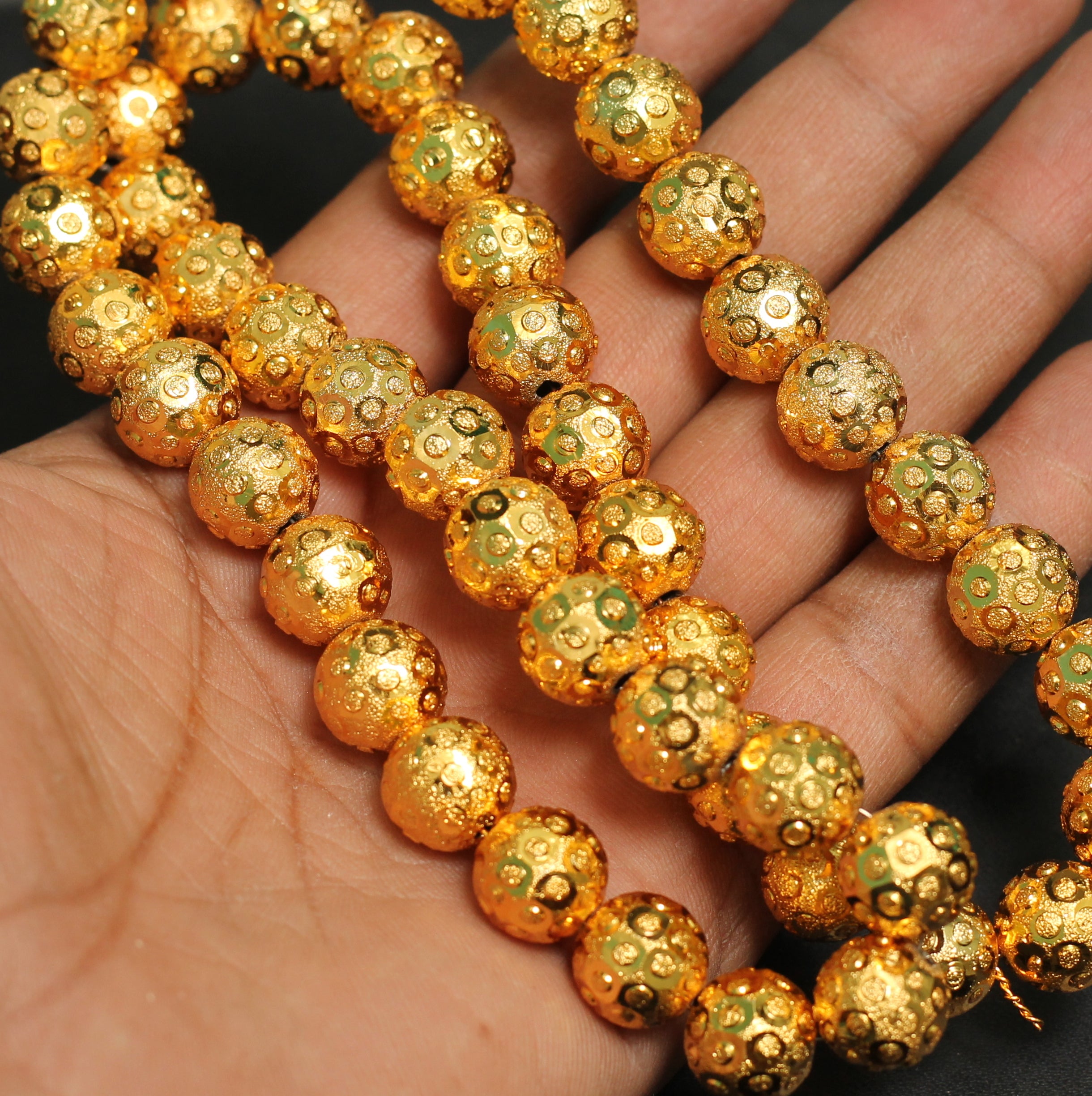 12mm Brass 4 Bindi Gold Beads – beadsnfashion
