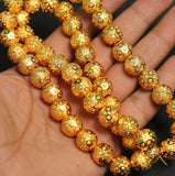 12mm Brass 4 Bindi Gold Beads