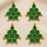 4 Pcs Green Earring Components 37mm