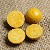 10 Pcs, Wooden Colored Half Lemon Beads Yellow
