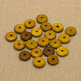 100Gm, 4x15mm Disc Wooden Beads Natural