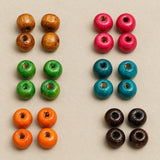 200 Pcs, 5x7mm Colored Wooden Beads Round