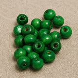 100 Pcs, 7x9mm Colored Wooden Beads Round