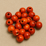 100 Pcs, 7x9mm Colored Wooden Beads Round