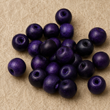 100 Pcs, 7x9mm Colored Wooden Beads Round