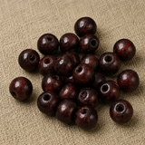 100 Pcs, 7x9mm Colored Wooden Beads Round