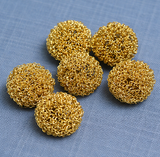 10 Pcs Wire Mesh Beads Golden 20mm