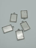 1.25 Inch Tibetan Pendant Rectangle Antique Silver Cabochon Settings