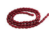 1 String, 3mm Jaipuri Beads Red Oval