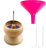 4 Inch Wooden Beading Spinner With 2 Pcs Curved Needle