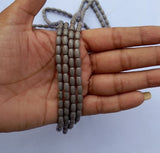 12 Strings 7x4mm Fire Polish Glass Beads Grey