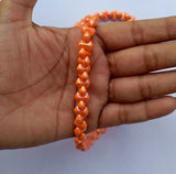 7 Strings 10x6mm Fire Polish Beads Orange