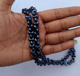 5 Strings 9x6mm Fire Polish Beads Black