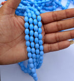 12 Strings 10x6mm Fire Polish Glass Beads Sky blue