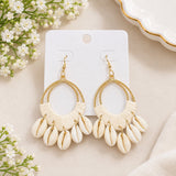 Shell Charm Raffia Earring