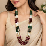 Multi-Color Pearl & Beaded Layered Necklace