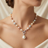Elegant Multicolor Pearl Pendant Necklace