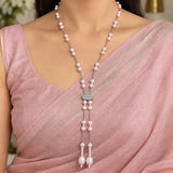 Blush Pink Pearl Lariat Necklace