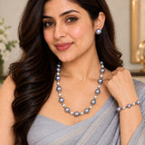 Grey & White Pearl Jewellery Set