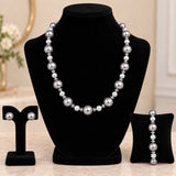 Grey & White Pearl Jewellery Set