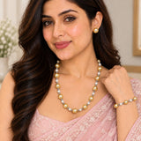 Yellow & White Pearl Jewellery Set