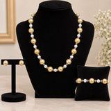 Yellow & White Pearl Jewellery Set