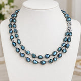 Lustrous Grey Pearl Double-Strand Necklace