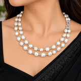 Lustrous White Gemstone Necklace