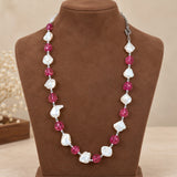 Blush Pink & White Pearl Necklace