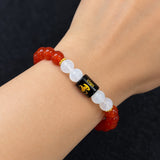 Virgo Carnelian & White Stone Bracelet