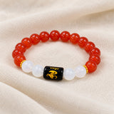 Virgo Carnelian & White Stone Bracelet