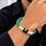 Gemini Green Aventurine & White Stone Zodiac Bracelet