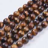 1 String Natural Tiger Eye Round Bead Strands Faceted 8mm