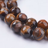 1 String Natural Tiger Eye Round Bead Strands Faceted 8mm