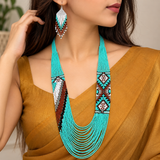 Handcrafted Turquoise Heritage Multistrand Beaded Necklace Set