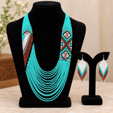 Handcrafted Turquoise Heritage Multistrand Beaded Necklace Set