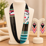 Handmade Portrait-Inspired Multicolor Beaded Multi-Strand Necklace Set