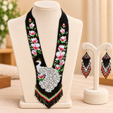 Handmade Lotus Swan Beaded Necklace Set
