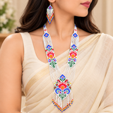 Handmade Floral Garden Multicolor Beaded Necklace Set