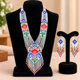 Handmade Floral Garden Multicolor Beaded Necklace Set