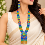 Handmade Multicolor Geometric Tribal Beaded Necklace Set