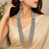 Handcrafted Monochrome Heritage Multistrand Beaded Necklace Set