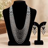 Handcrafted Monochrome Heritage Multistrand Beaded Necklace Set